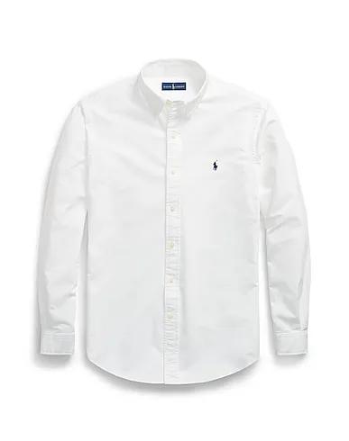 White Plain weave Solid color shirt CUSTOM FIT OXFORD SHIRT