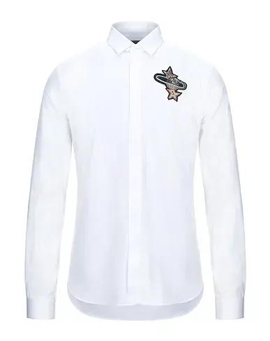 White Plain weave Solid color shirt