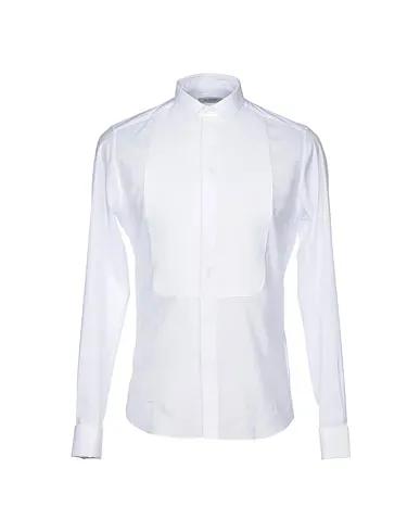 White Plain weave Solid color shirt