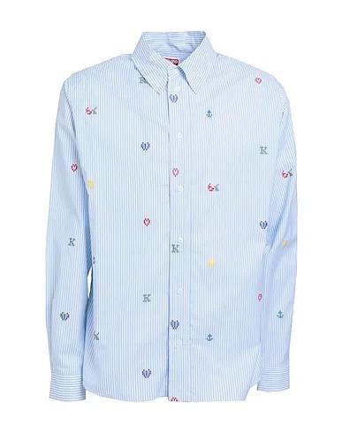 White Plain weave Striped shirt