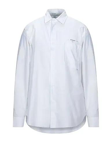 White Plain weave Striped shirt