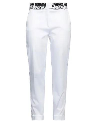 White Poplin Casual pants