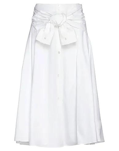 White Poplin Midi skirt