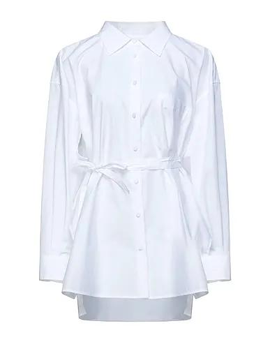 White Poplin Solid color shirts & blouses