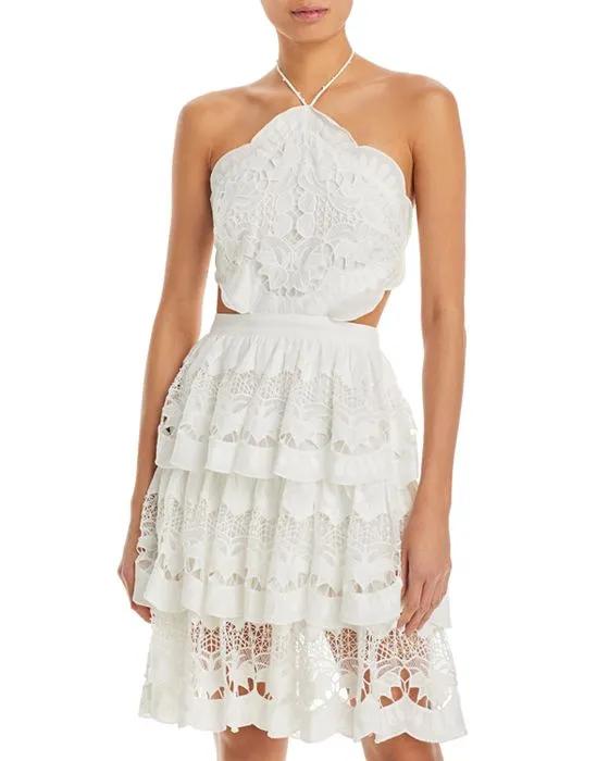 White Richilier Cotton Dress 