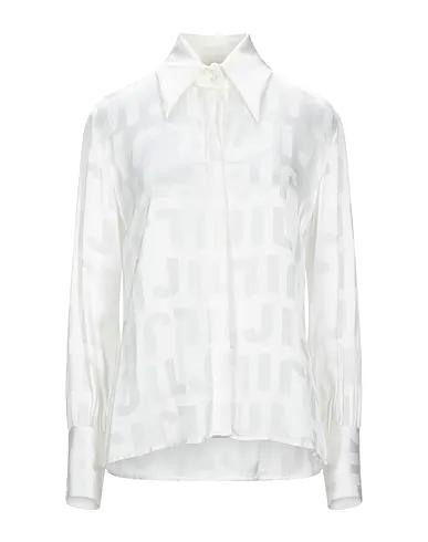 White Satin Patterned shirts & blouses