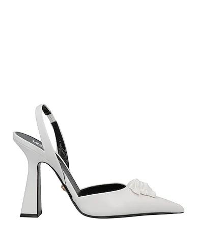 White Satin Pump