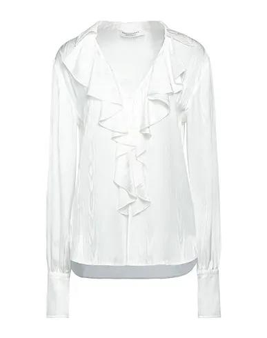 White Satin Solid color shirts & blouses