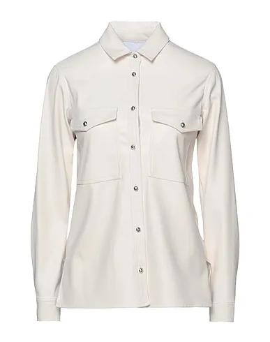 White Solid color shirts & blouses