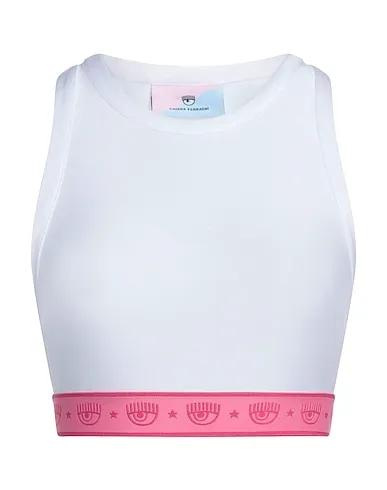 White Synthetic fabric Crop top
