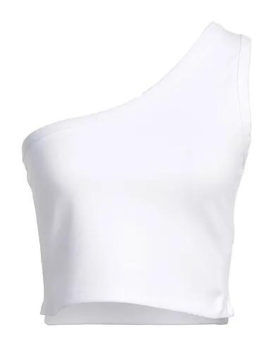 White Synthetic fabric One-shoulder top