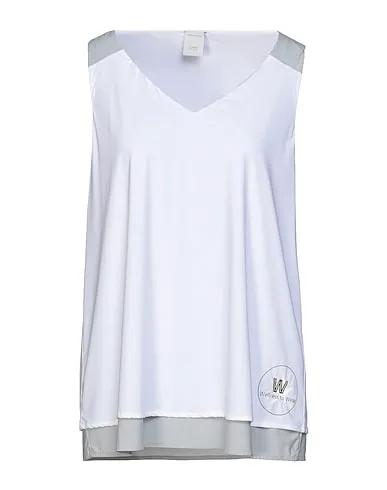 White Synthetic fabric Tank top