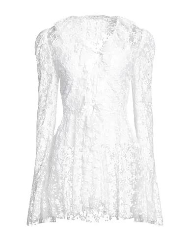 White Tulle Solid color shirts & blouses