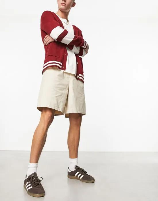 wide chino shorts in beige