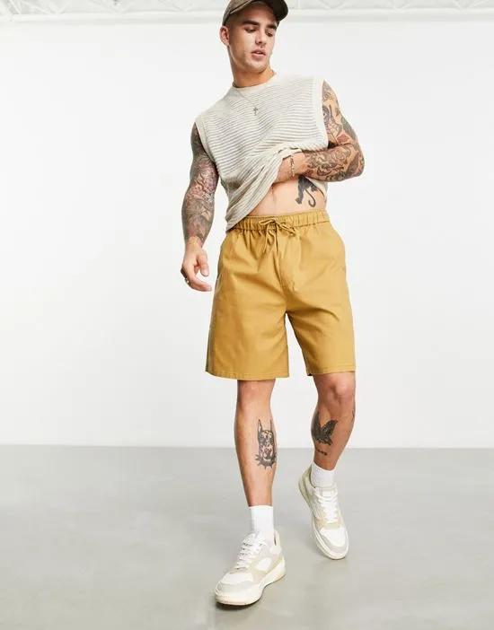 wide chino shorts in tan