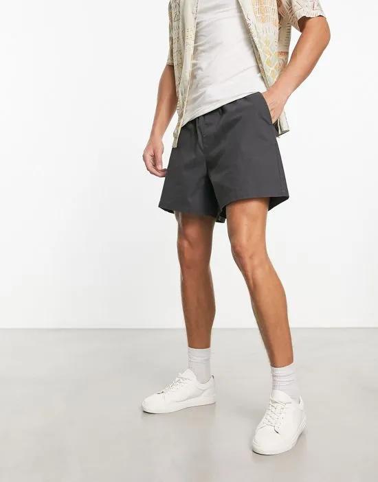 wide fit chino shorts in charcoal