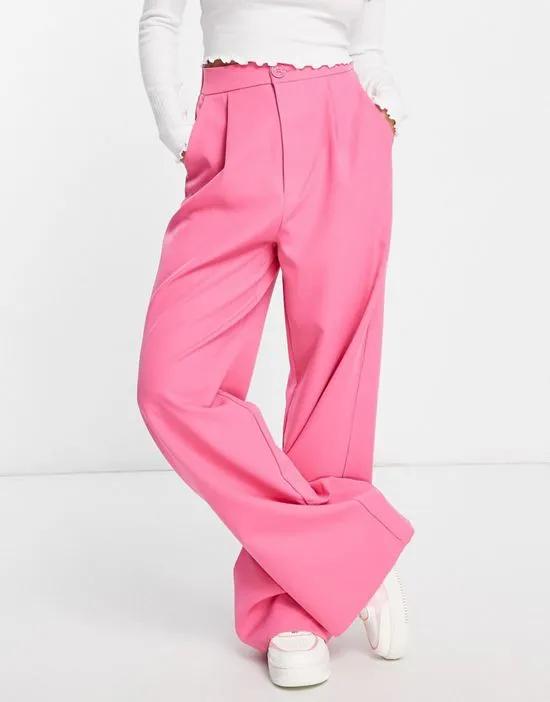 wide leg pants in hot pink