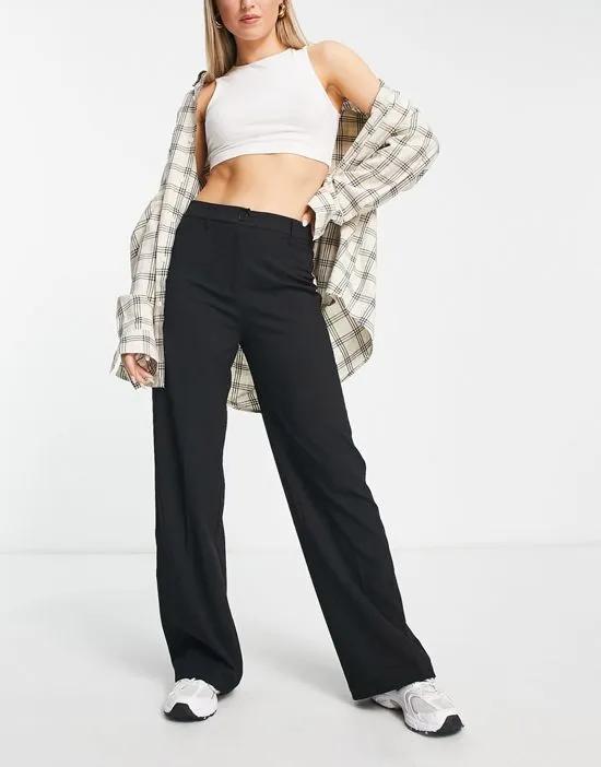 wide leg slouchy dad tailored pants in black