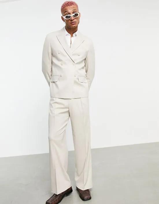 wide leg suit pants in beige