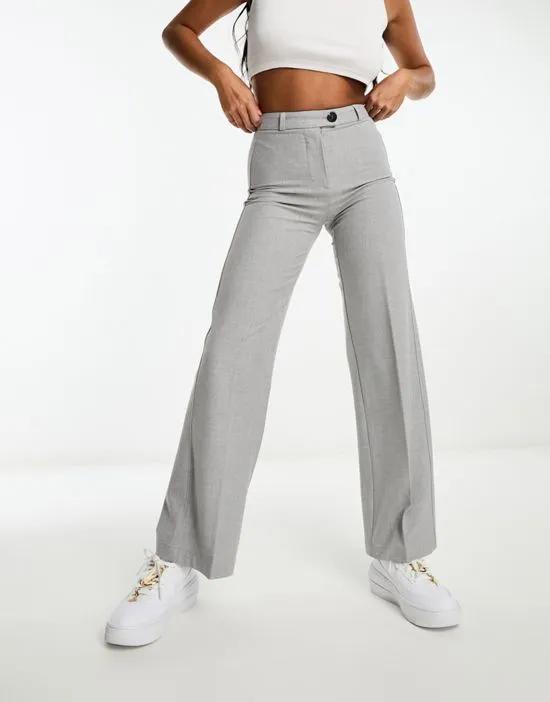 wide leg tailored pants in washed gray