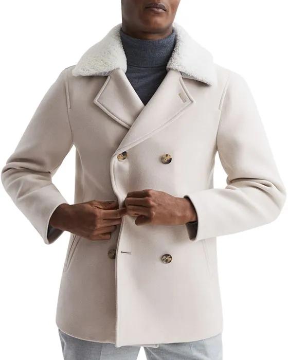 Wind Shearling Mid Length Peacoat