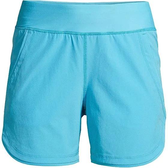 Women's 5" Quick Dry Elastic Waist Board Shorts Swim Cover-up Shorts with Panty