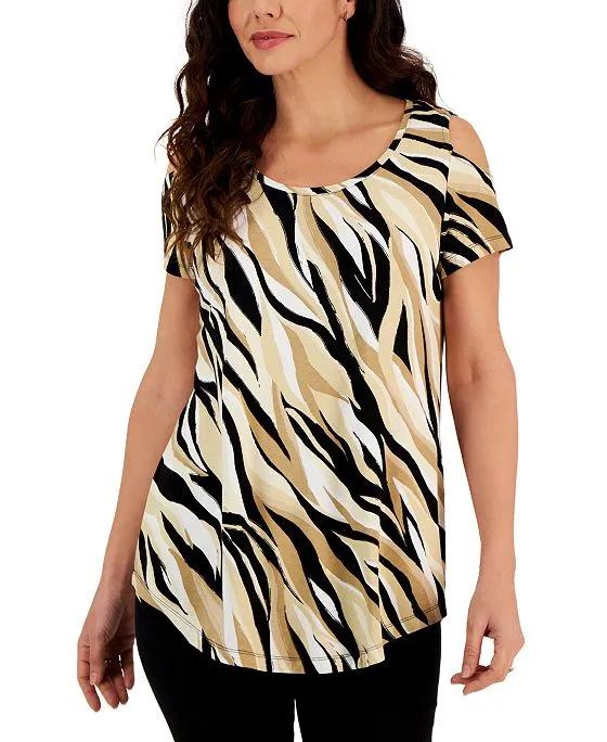 Women's Abstract-Print Scoop-Neck Top, Created for Macy's
