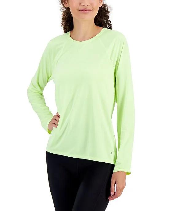 Women's Active Perforated Tie-Back Long-Sleeve Top, Created for Macy's