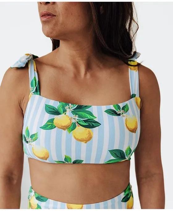 Women's Amalfi Coast Lemon Tie Bandeau Bikini Top