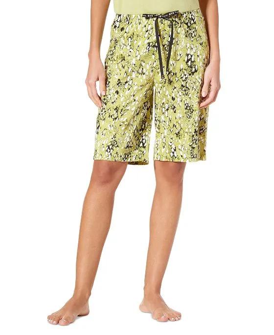 Women's Animal Flurry Printed Bermuda Pajama Shorts 