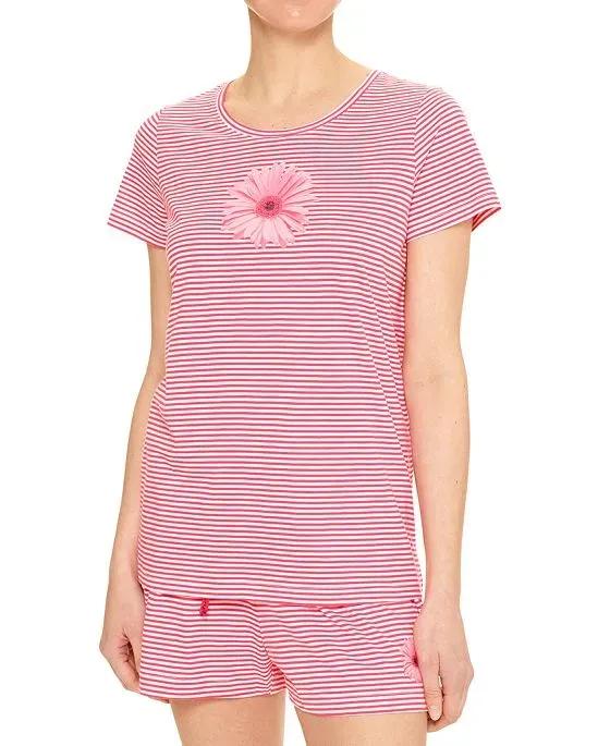 Women's Anniversary Stripe Printed Pajama Top