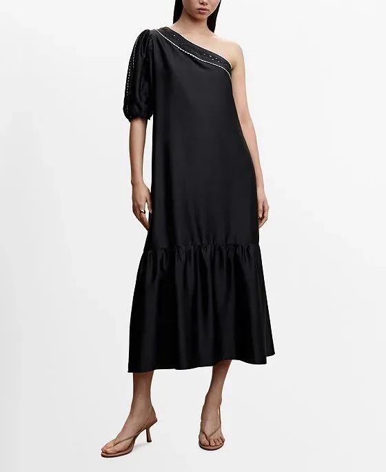 Women's Asymmetrical Satin Dress