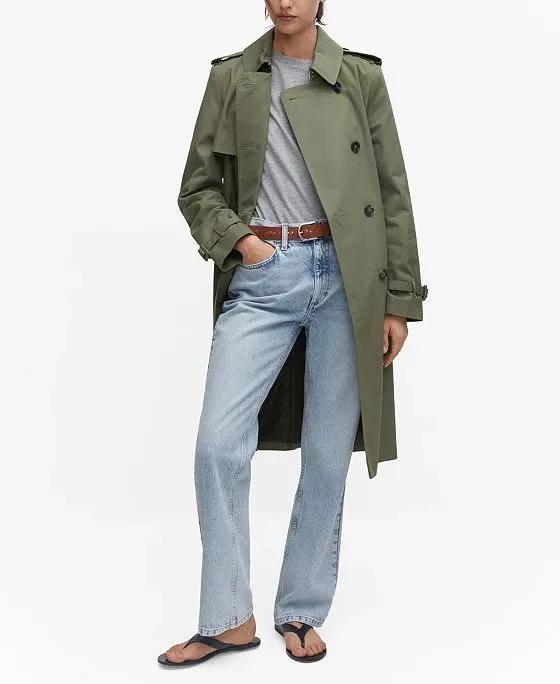 Women's Belt Detail Classic Trench Coat