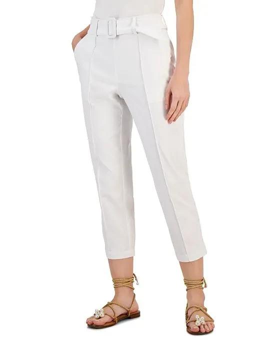 Women's Belted High-Rise Capris, Created for Macy's