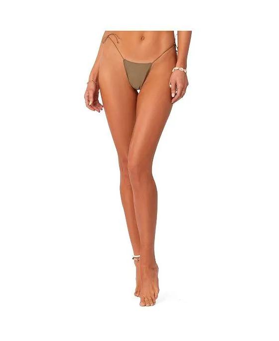 Women's Bikini Bottoms With Thin Rubber Straps