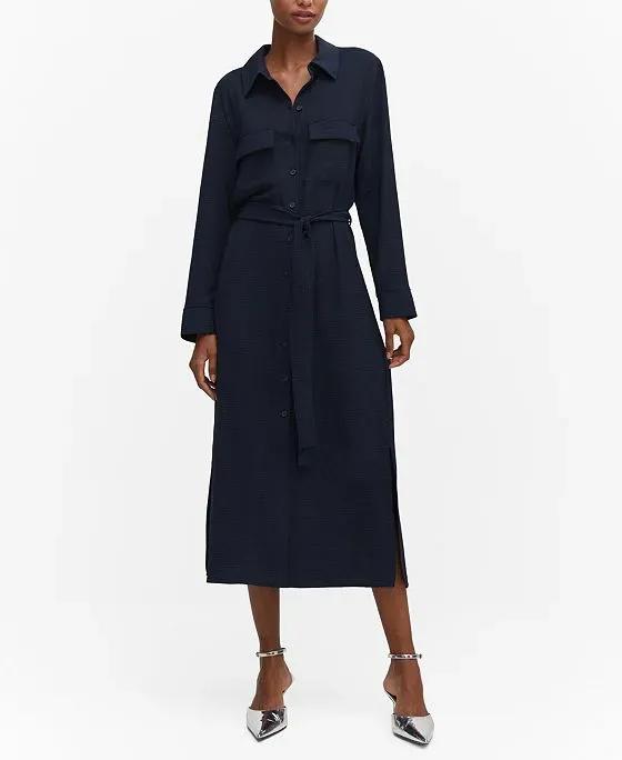 Women's Bow Shirt Dress