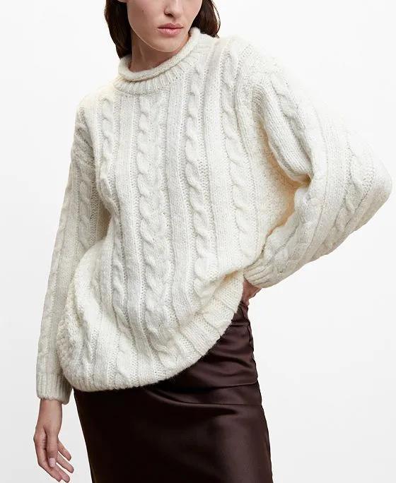 Women's Braided Wool Sweater