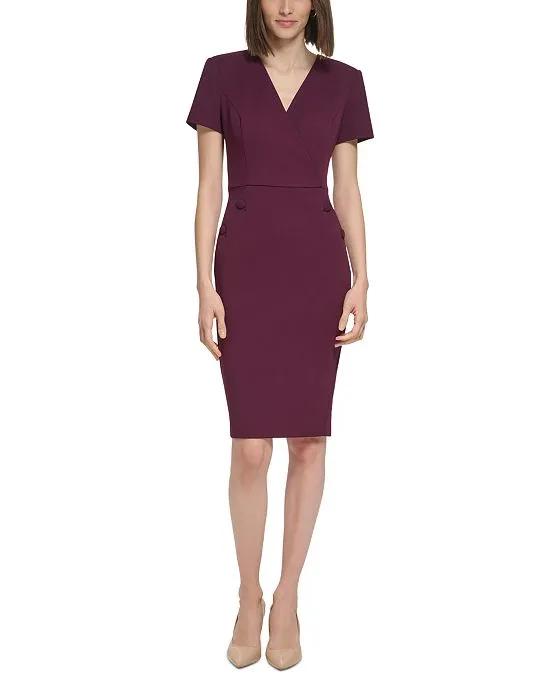 Women's Button-Trim Sheath Dress
