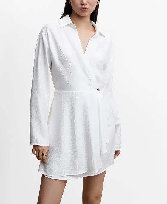 Women's Button Wrap Dress