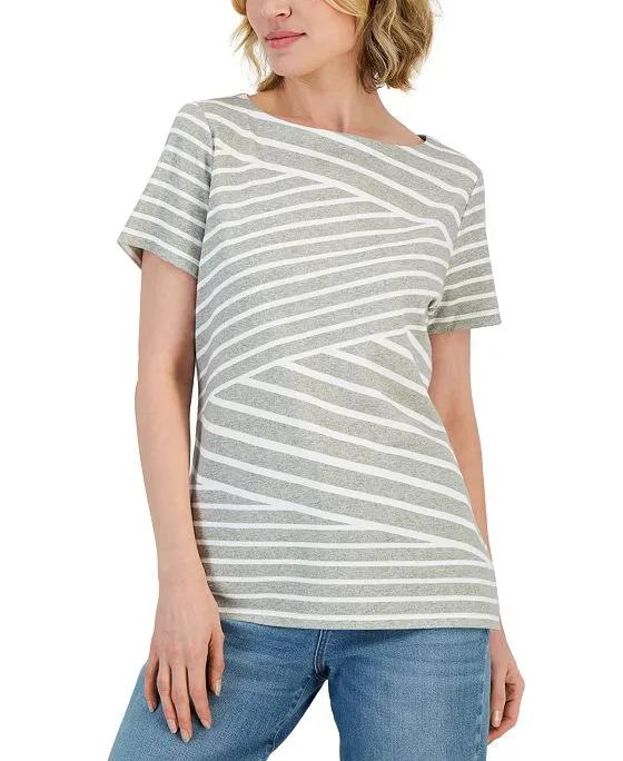 Women's Callie Stripe Short-Sleeve Top, Created for Macy's
