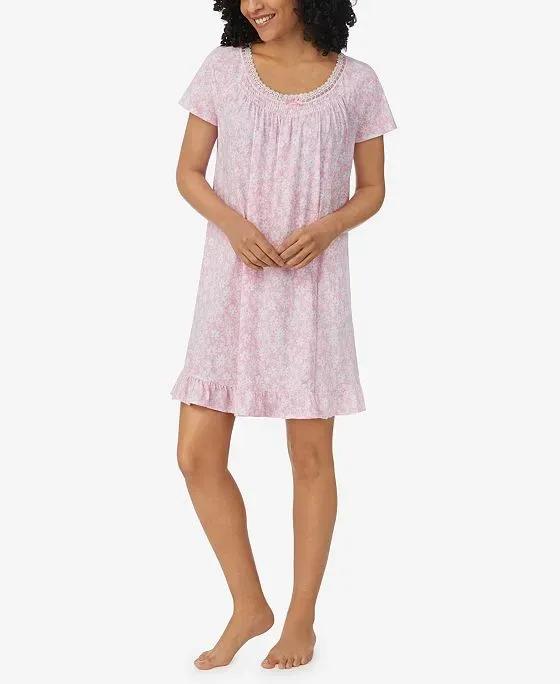 Women's Cap Sleeve Short Sleepshirt Nightgown