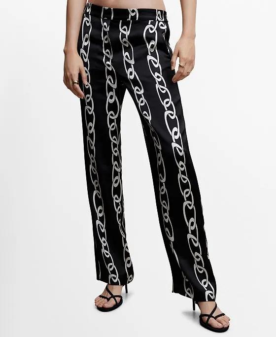 Women's Chain Print Trousers