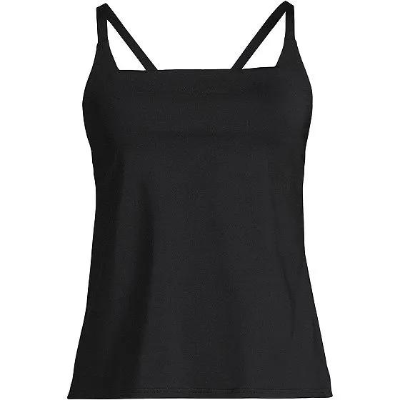 Women's Chlorine Resistant Square Neck X-Back Tankini Swimsuit Top
