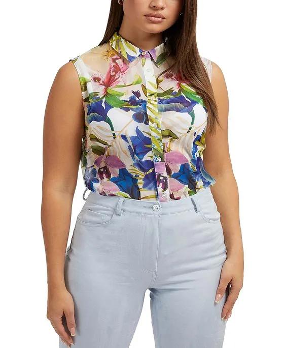 Women's Clouis Floral-Print Sleeveless Shirt