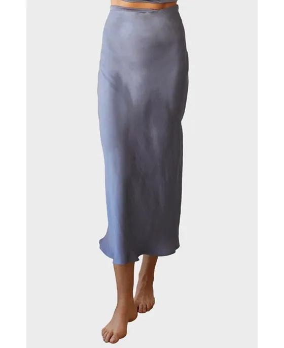 Women's Clover Midi Satin Skirt