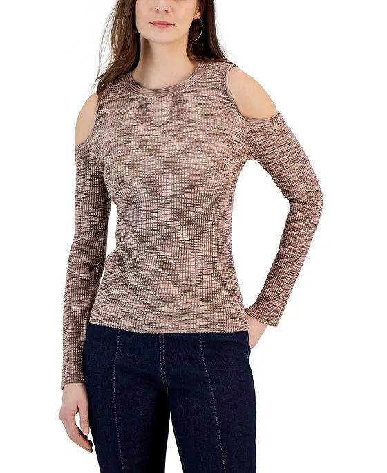 Women's Cold Shoulder Space Dye Sweater, Created for Macy's