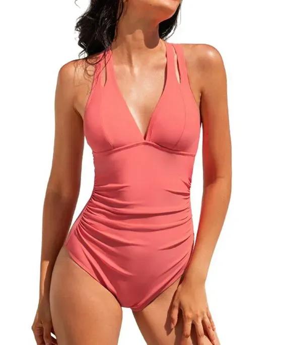 Women's Colombia Coast Shirred Back Tie One Piece Swimsuit