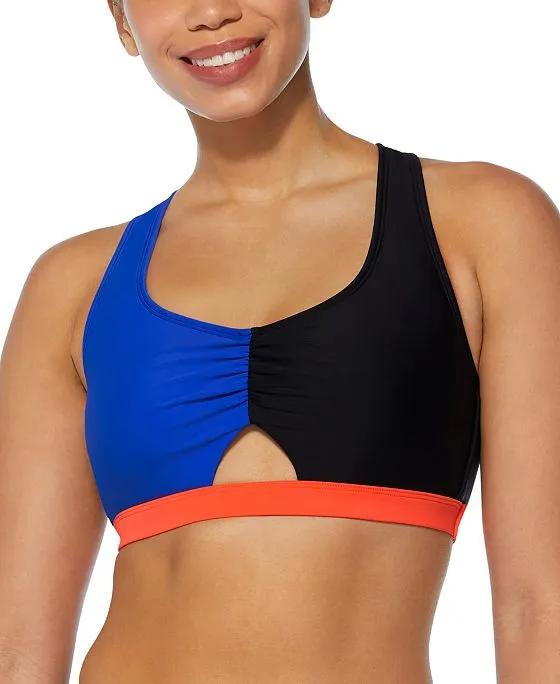 Women's Colorblock Keyhole Bikini Top