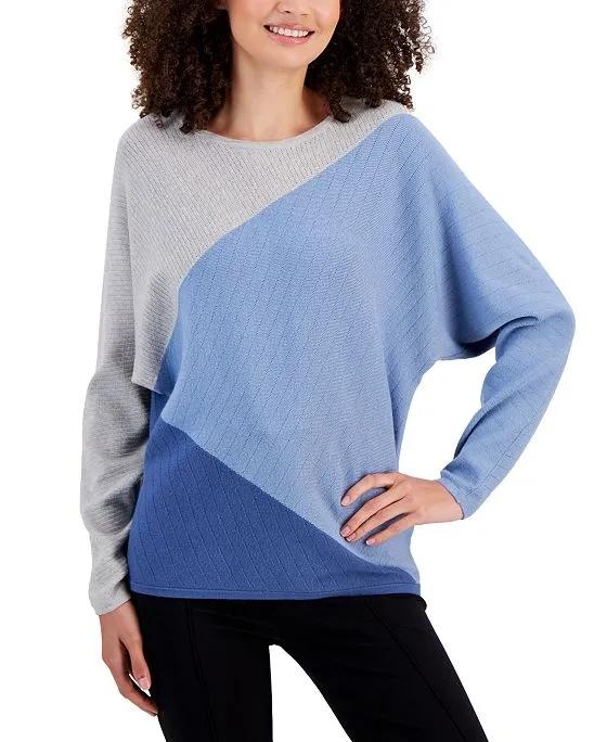 Women's Colorblocked Dolman-Sleeve Sweater
