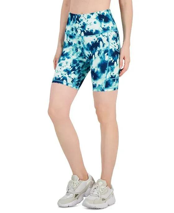 Women's Compression Printed Bike Shorts, Created for Macy's